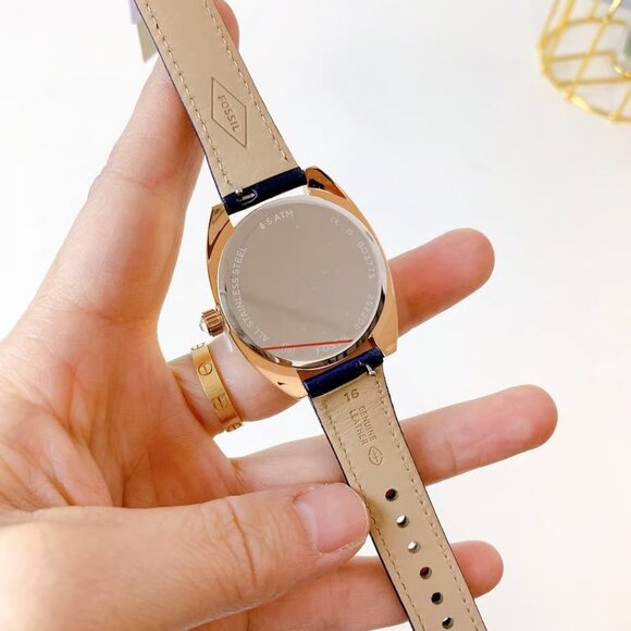 Fossil BQ3775 Vale Solar-Powered Blue Leather Watch main image 6